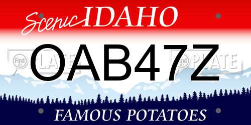 OAB47Z Idaho License Plate