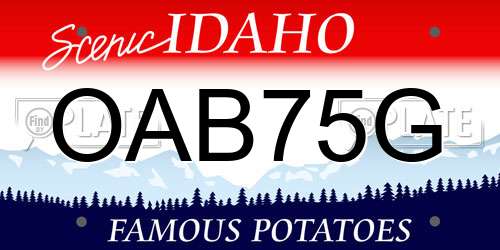 OAB75G Idaho License Plate