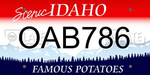 OAB786 Idaho License Plate
