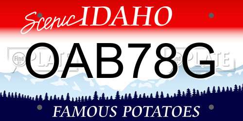 OAB78G Idaho License Plate