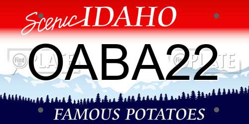 OABA22 Idaho License Plate