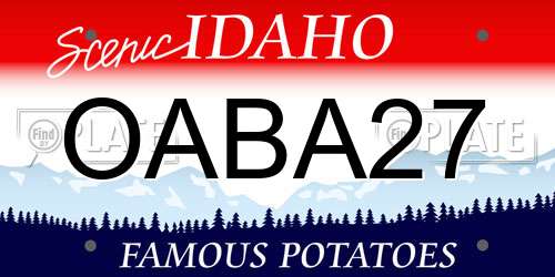 OABA27 Idaho License Plate
