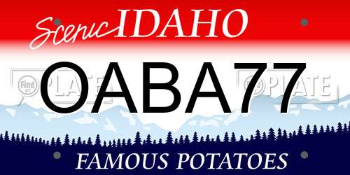 OABA77 Idaho License Plate