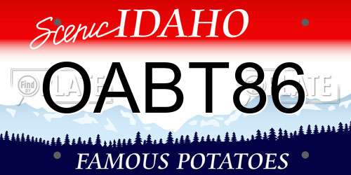 OABT86 Idaho License Plate