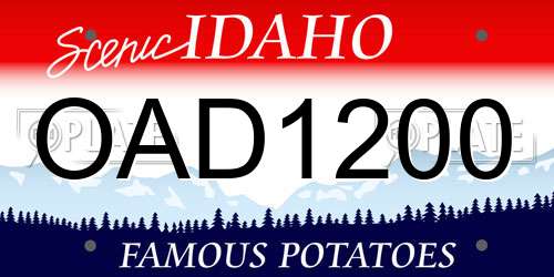 OAD1200 Idaho License Plate