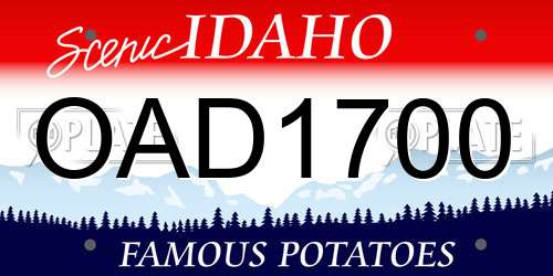 OAD1700 Idaho License Plate