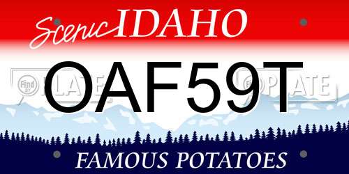 OAF59T Idaho License Plate