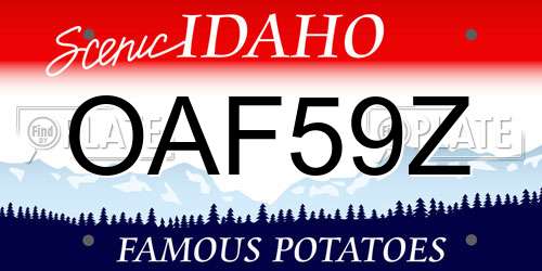 OAF59Z Idaho License Plate