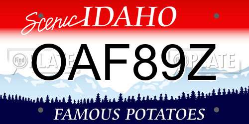 OAF89Z Idaho License Plate
