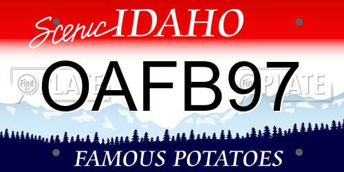 OAFB97 Idaho License Plate
