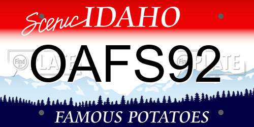 OAFS92 Idaho License Plate