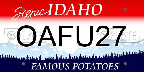 OAFU27 Idaho License Plate