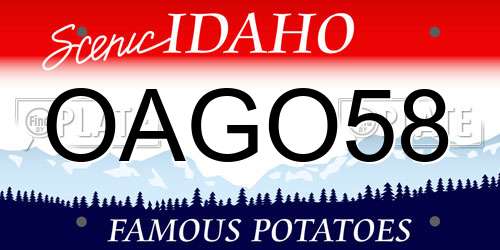 OAGO58 Idaho License Plate