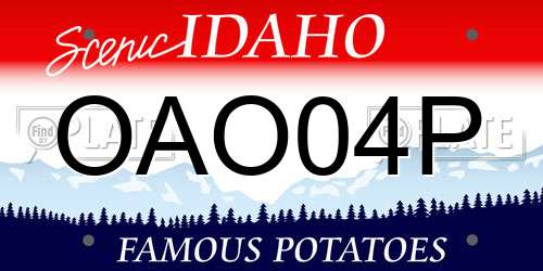 OAO04P Idaho License Plate