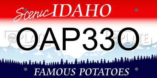 OAP33O Idaho License Plate