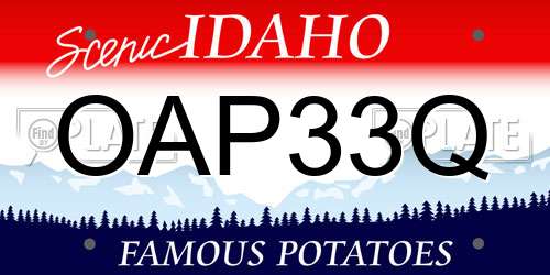OAP33Q Idaho License Plate