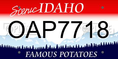 OAP7718 Idaho License Plate