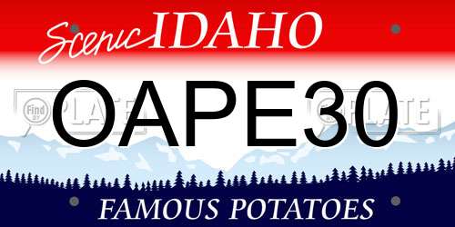 OAPE30 Idaho License Plate