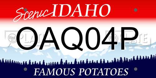 OAQ04P Idaho License Plate