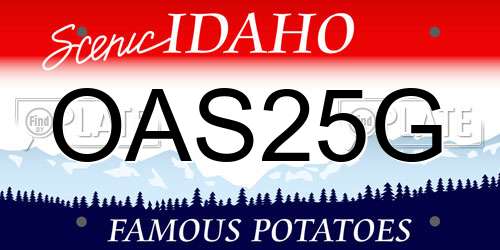 OAS25G Idaho License Plate