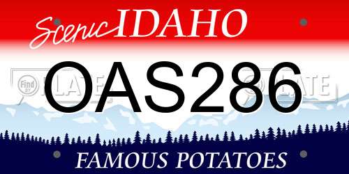 OAS286 Idaho License Plate