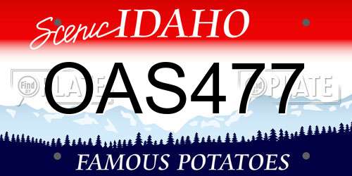OAS477 Idaho License Plate