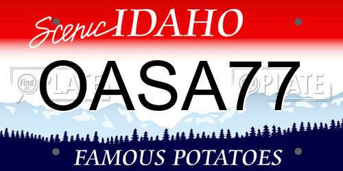 OASA77 Idaho License Plate