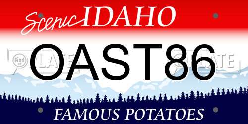 OAST86 Idaho License Plate