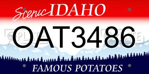 OAT3486 Idaho License Plate