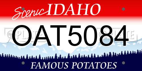 OAT5084 Idaho License Plate