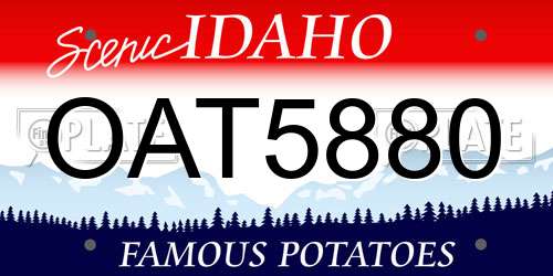 OAT5880 Idaho License Plate