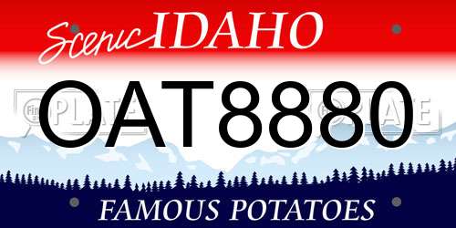 OAT8880 Idaho License Plate