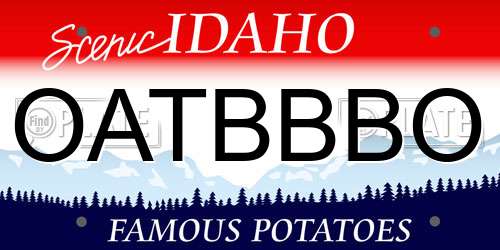 OATBBBO Idaho License Plate