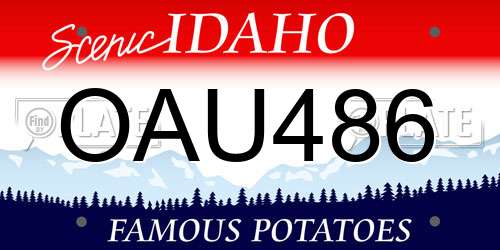 OAU486 Idaho License Plate