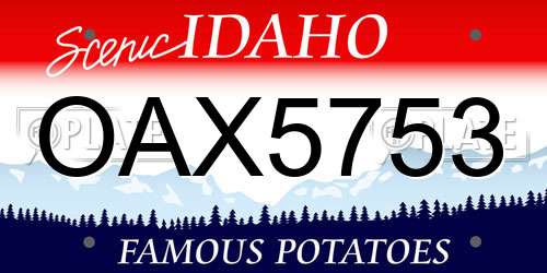 OAX5753 Idaho License Plate