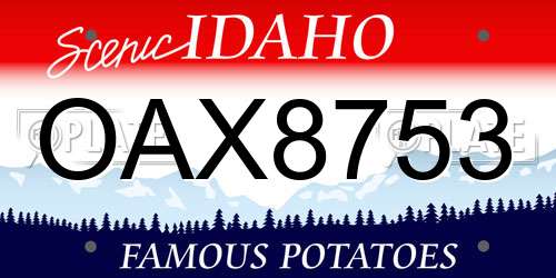 OAX8753 Idaho License Plate