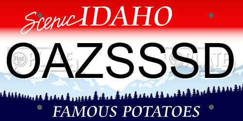 OAZSSSD Idaho License Plate