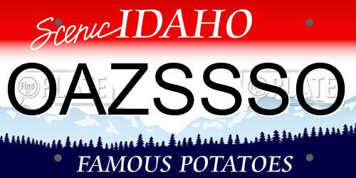 OAZSSSO Idaho License Plate