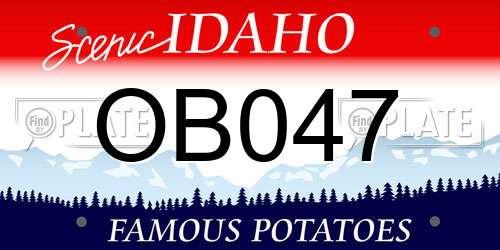 OB047 Idaho License Plate