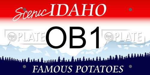 OB1 Idaho License Plate