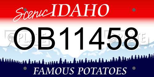 OB11458 Idaho License Plate