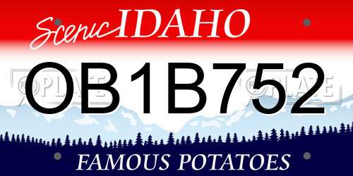 OB1B752 Idaho License Plate