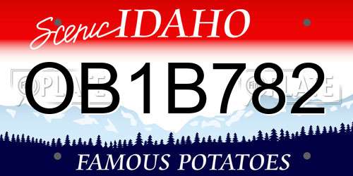 OB1B782 Idaho License Plate