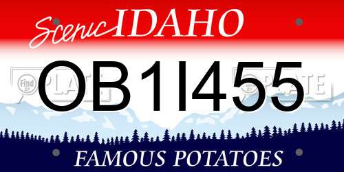 OB1I455 Idaho License Plate