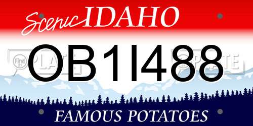 OB1I488 Idaho License Plate