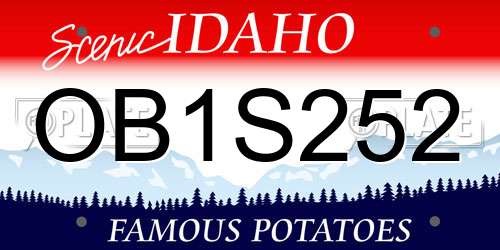 OB1S252 Idaho License Plate