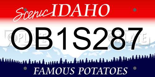 OB1S287 Idaho License Plate