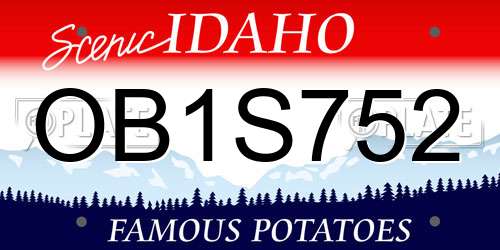 OB1S752 Idaho License Plate