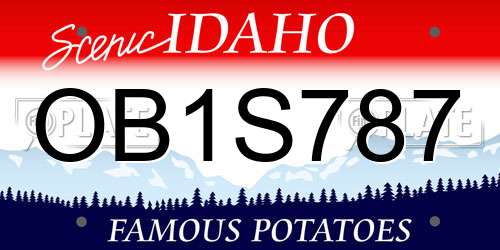 OB1S787 Idaho License Plate