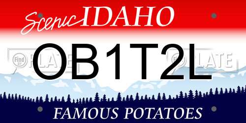OB1T2L Idaho License Plate